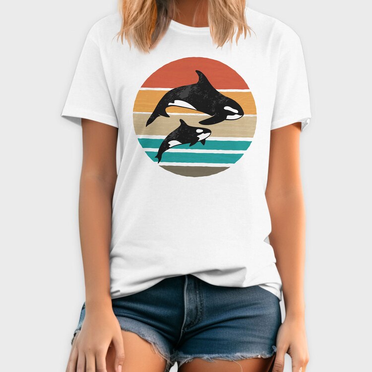 Orca Family Sunset, Tricou Barbati (Unisex)