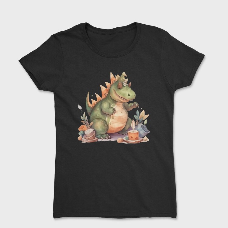 Dinosaur Fantasy Watercolor Birthday Tote, Tricou Femei