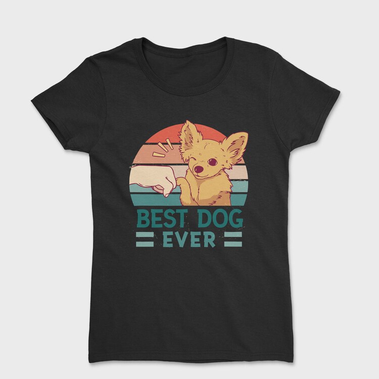 Dog And Human Retro Sunset Best Ever, Tricou Femei
