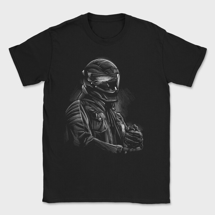 Helmet Rider Monochrome Portrait, Tricou Barbati (Unisex)