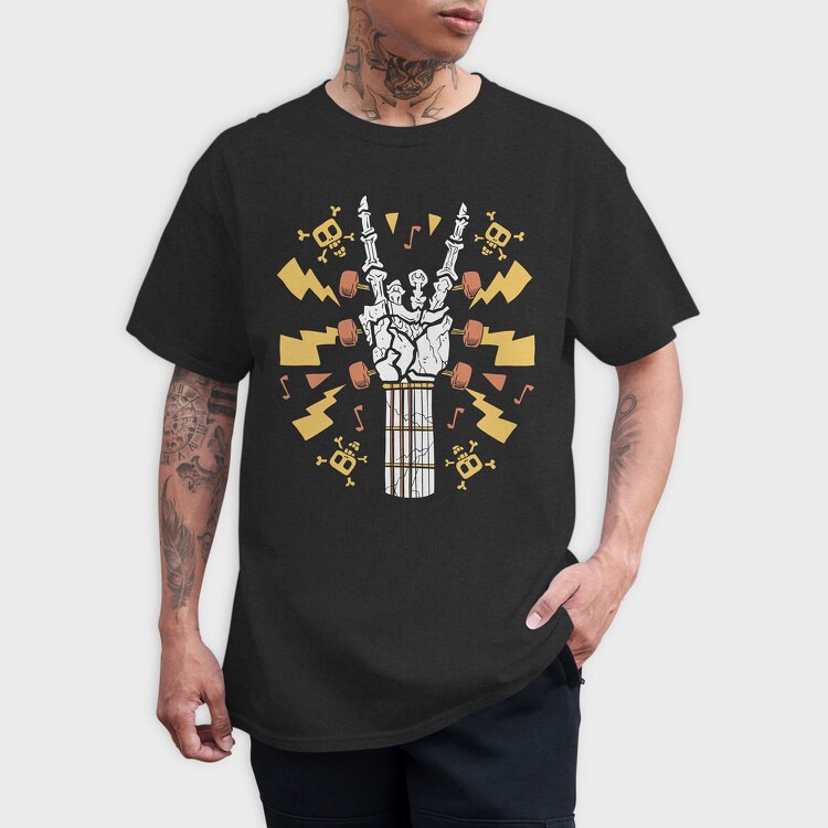 Skeleton Hand Guitar, Tricou Barbati (Unisex)