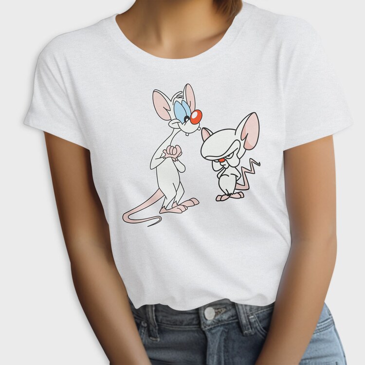 Cartoon Retro Pinky and Cerebro 3, Tricou Femei