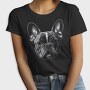 Bulldog Portrait Monochrome, Tricou Femei