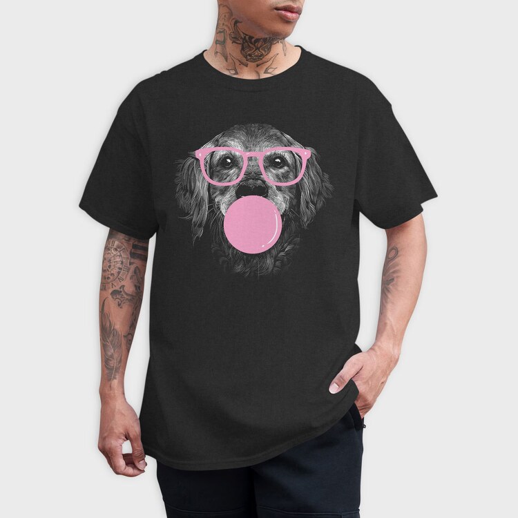 Golden Dog Glasses, Tricou Barbati (Unisex)
