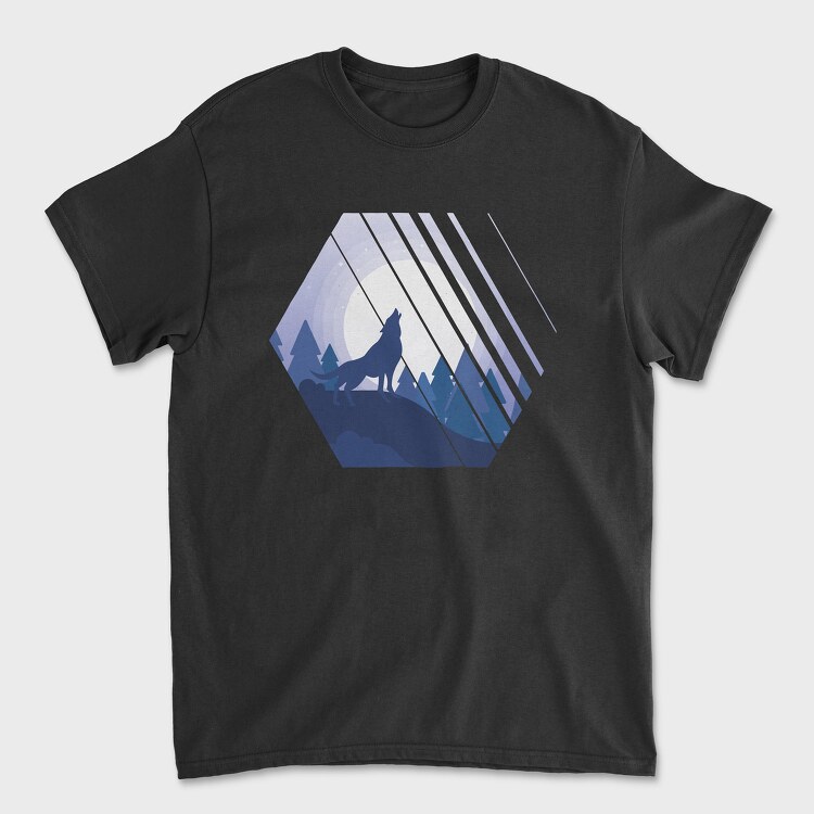 Howling Wolf Hexagon, Tricou Barbati (Unisex)