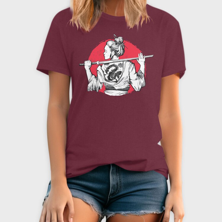 Samurai Girl Tattoo, Tricou Barbati (Unisex)