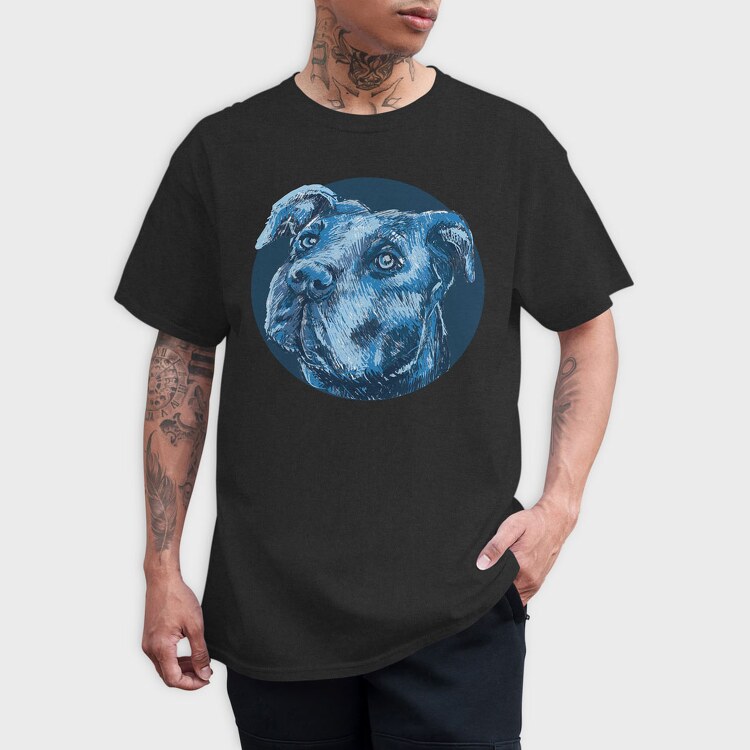 Portrait Pitbull, Tricou Barbati (Unisex)
