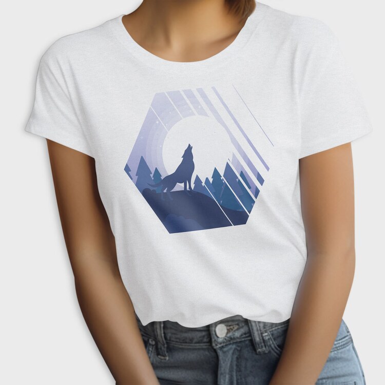 Howling Wolf Hexagon, Tricou Femei