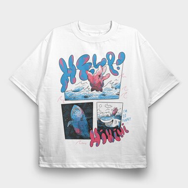 Ocean Creatures 01, Tricou Oversize Barbati (Unisex)