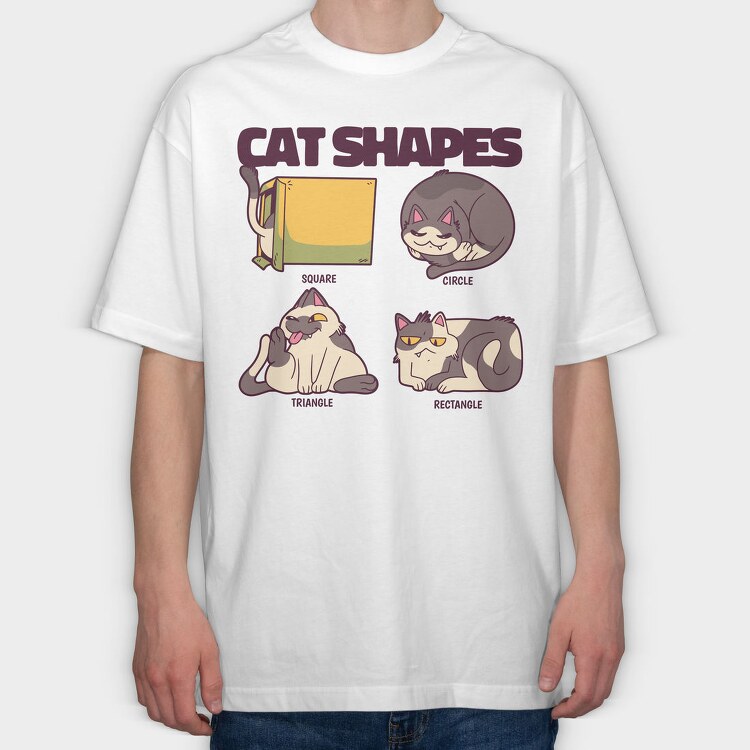 Funny Cat Shapes, Tricou Oversize Barbati (Unisex)