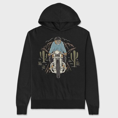 Biker Skeleton Cactus, Hanorac Oversize Barbati (Unisex)