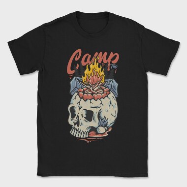 Camp Trip With Campfire on the Skull, Tricou Barbati (Unisex)