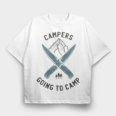 Campers Going Camp, Tricou Oversize Barbati (Unisex)