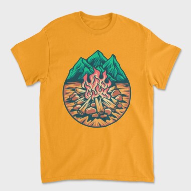 Campfire Outdoors Illustration, Tricou Barbati (Unisex)