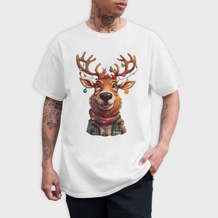 Reindeer Christmas Funny, Tricou Barbati (Unisex)