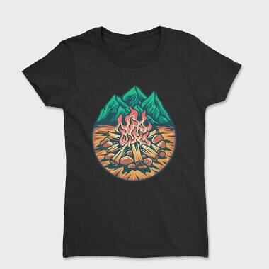 Campfire Outdoors Illustration, Tricou Femei
