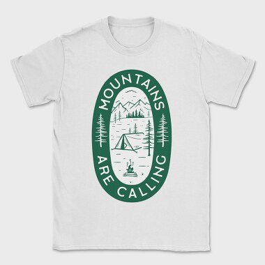 Mountains Are Calling Green, Tricou Barbati (Unisex)