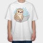 Sloth Using Computer, Tricou Oversize Barbati (Unisex)