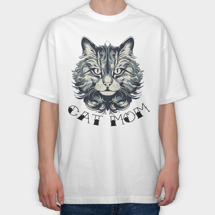 Detailed Cat Mom, Tricou Oversize Barbati (Unisex)
