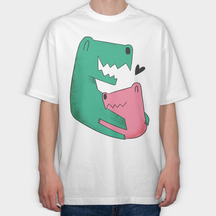 Dinosaurs Family Dad Son, Tricou Oversize Barbati (Unisex)