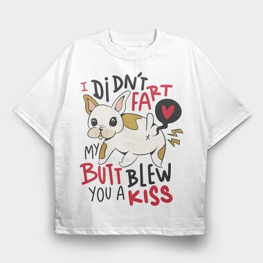 Funny Fart French Bulldog, Tricou Oversize Barbati (Unisex)