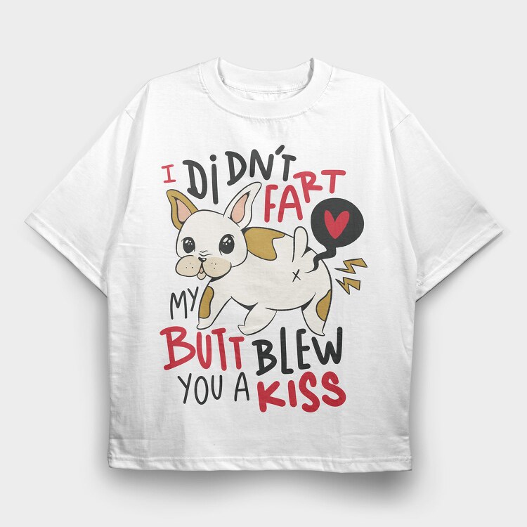 Funny Fart French Bulldog, Tricou Oversize Barbati (Unisex)