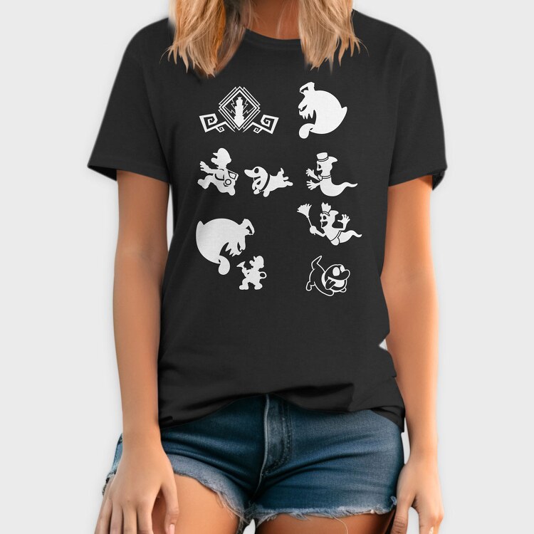 Luigis Mansion Stencil Silhouette, Tricou Barbati (Unisex)