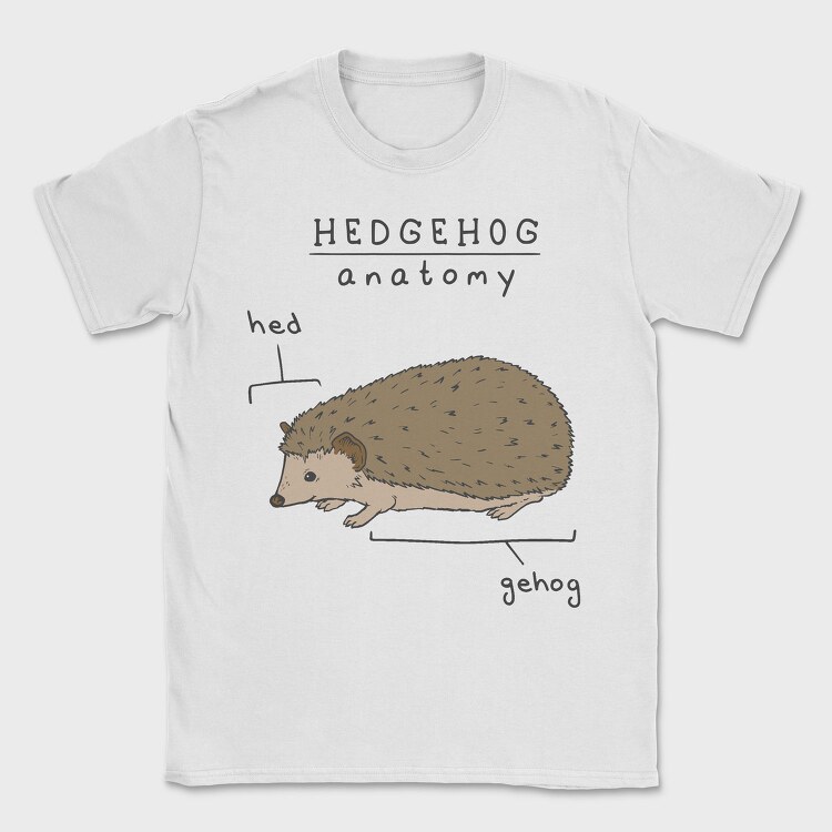 Funny Hedgehog Anatomy Meme, Tricou Barbati (Unisex)