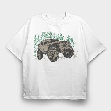 Offroad Jeep, Tricou Oversize Barbati (Unisex)