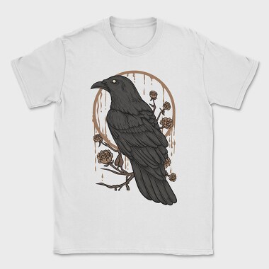 Raven Perch on the Flower Branch, Tricou Barbati (Unisex)