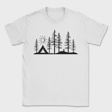 Stylized Camping Scene, Tricou Barbati (Unisex)