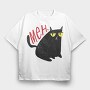 Funny Unimpressed Meh Cat, Tricou Oversize Barbati (Unisex)