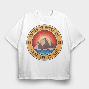 United by Mountains, Tricou Oversize Barbati (Unisex)