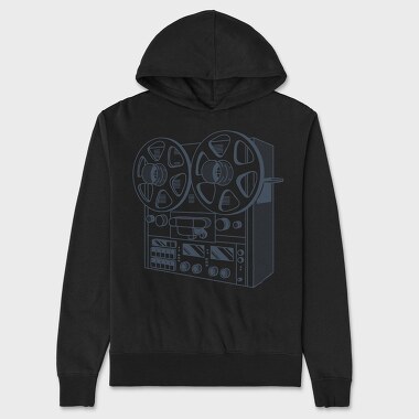 Vintage Audio Illustration 2, Hanorac Oversize Barbati (Unisex)