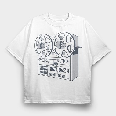 Vintage Audio Illustration 2, Tricou Oversize Barbati (Unisex)