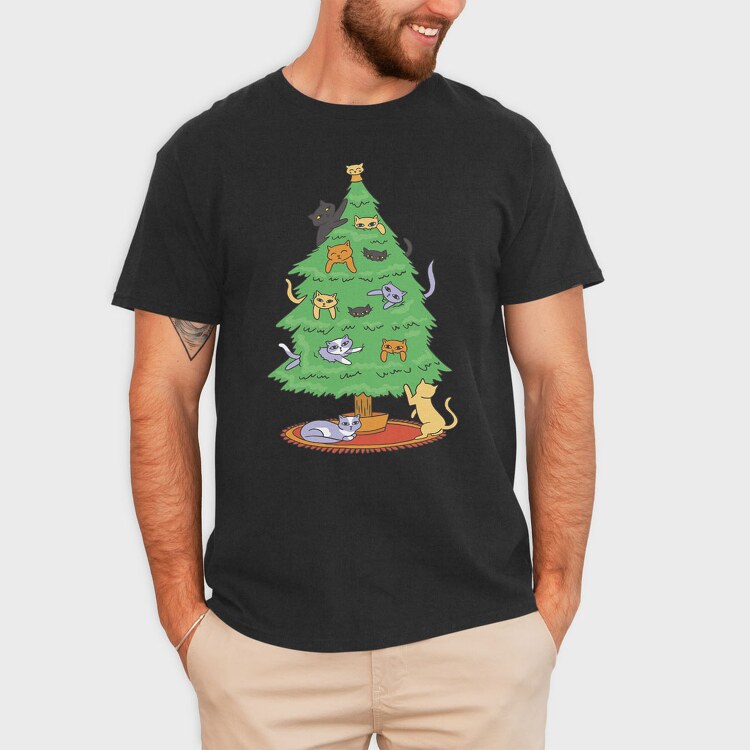Cats on Tree, Tricou Barbati (Unisex)