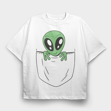 Alien Pocket, Tricou Oversize Barbati (Unisex)