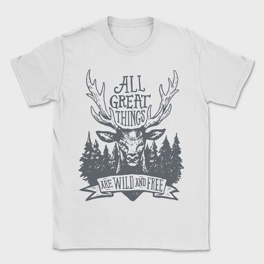 All Great Things Are Wild and Free 2, Tricou Barbati (Unisex)