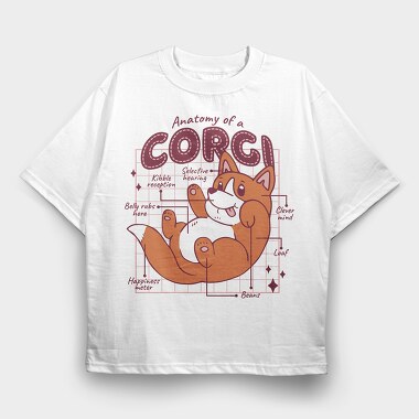 Anatomy of a Corgi, Tricou Oversize Barbati (Unisex)