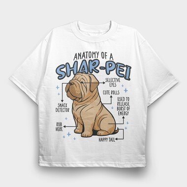 Anatomy of a Sharpei, Tricou Oversize Barbati (Unisex)