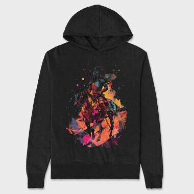 Ancient Warrior Watercolor, Hanorac Oversize Barbati (Unisex)