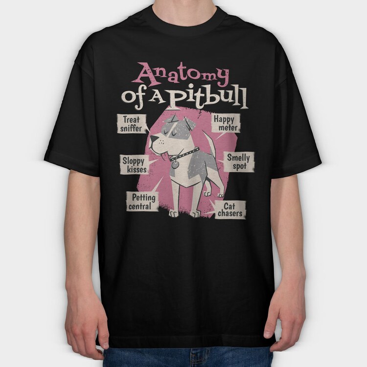 Anatomy of a Pitbull, Tricou Oversize Barbati (Unisex)