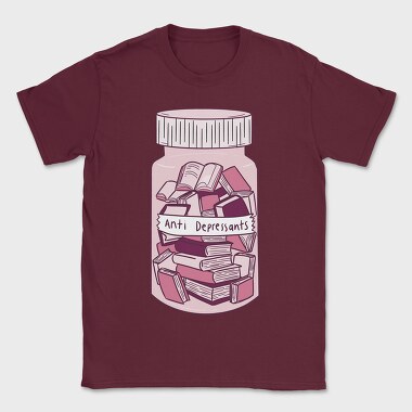 Anti Depressants Books, Tricou Barbati (Unisex)