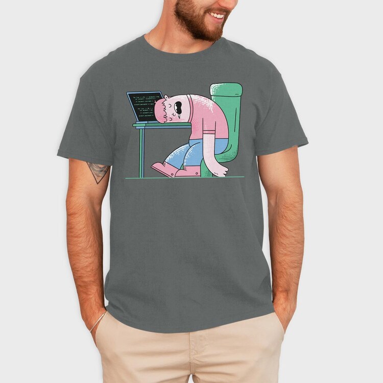 Man Sleeping On Desk, Tricou Barbati (Unisex)