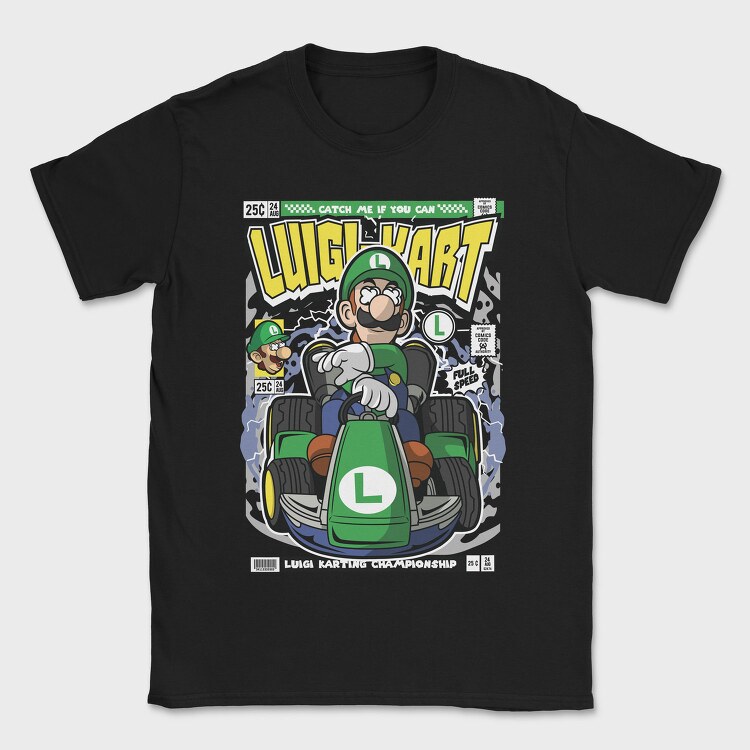 Luigi Karting, Tricou Barbati (Unisex)