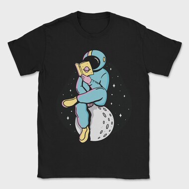 Astronaut Reading moon, Tricou Barbati (Unisex)