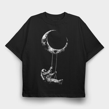 Astronaut Swinging, Tricou Oversize Barbati (Unisex)