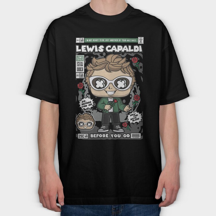 Lewis Capaldi, Tricou Oversize Barbati (Unisex)