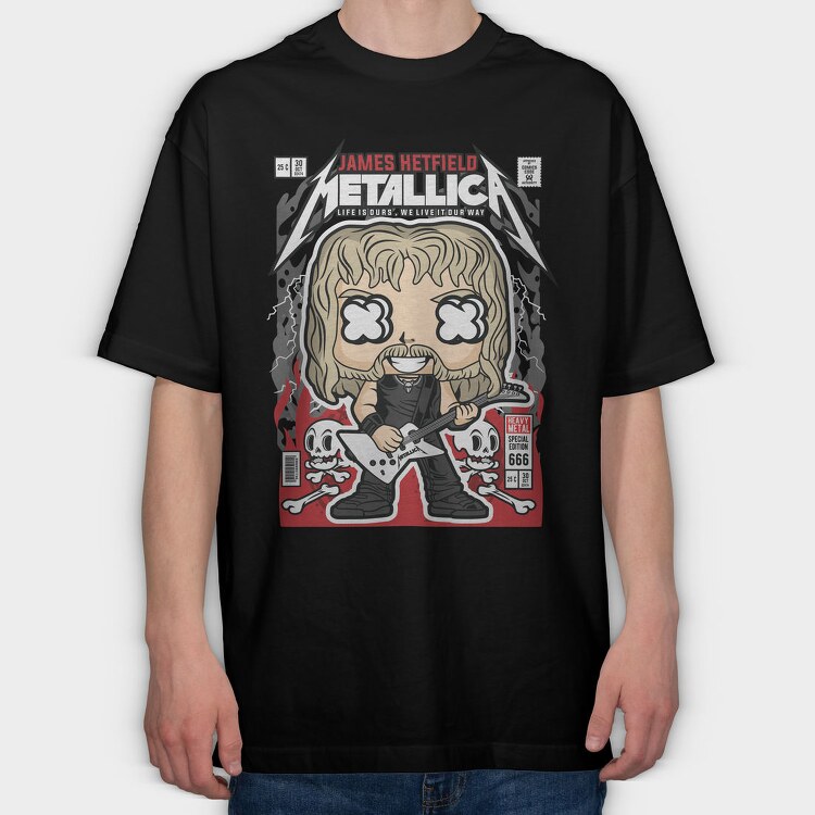 James Hetfield Metallica, Tricou Oversize Barbati (Unisex)