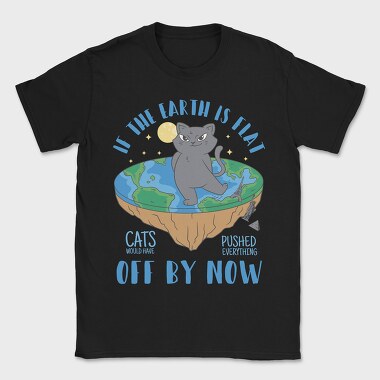 Bad Cat Flat Earth, Tricou Barbati (Unisex)